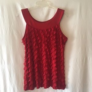 Double Take   Red sleeveless Blouse  Size Large